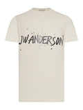 J.W.Anderson Men Circular T-Shirt In Ecru Jersey