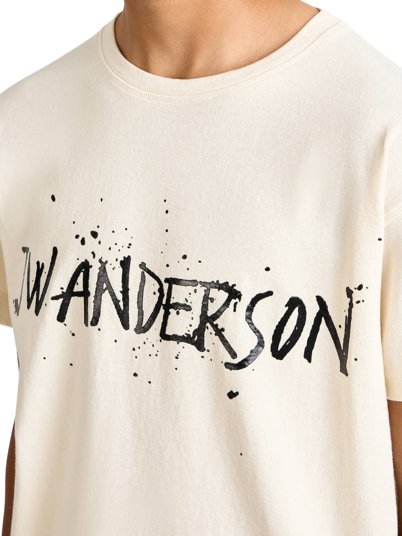 J.W.Anderson Men Circular T-Shirt In Ecru Jersey