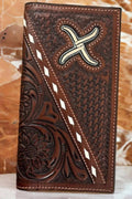 Men's Tooled Leather Rodeo Wallet In Brown
