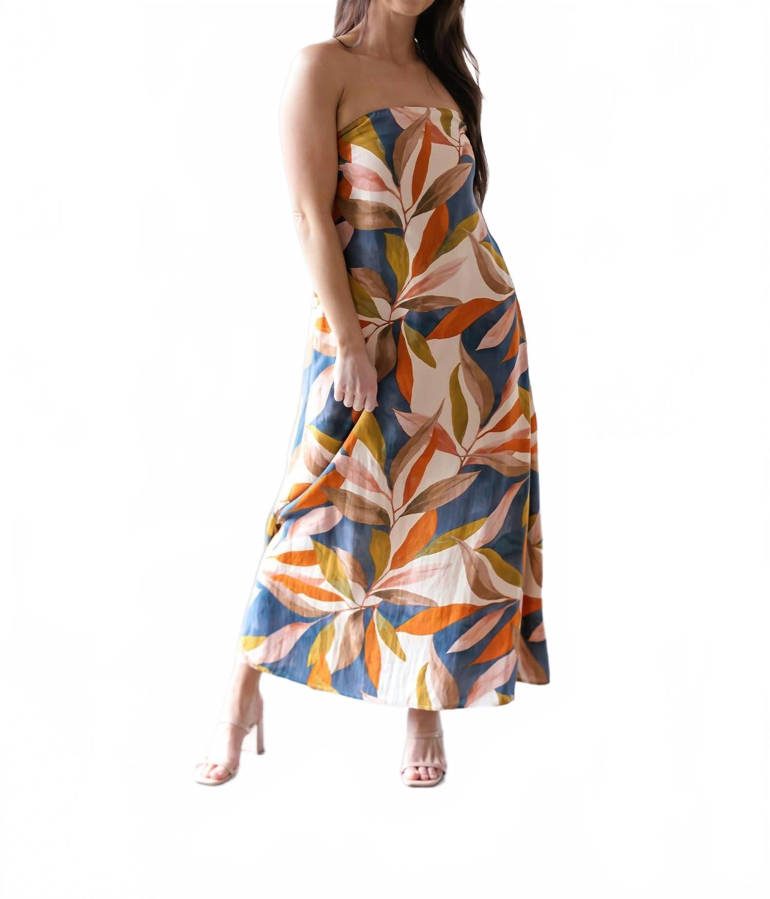 Willow Strapless Dress In Multi