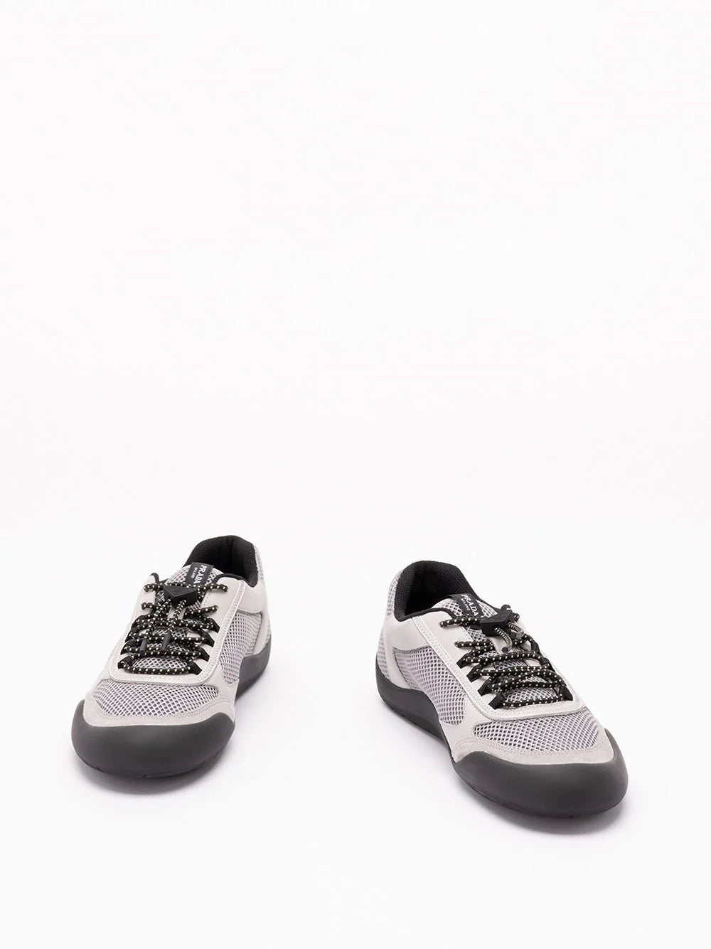 Prada Men Speedrock Leather And Mesh Sneakers
