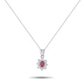 LB Exclusive Platinum 0.66ct Diamond and Ruby Pendant Necklace MF31-041426