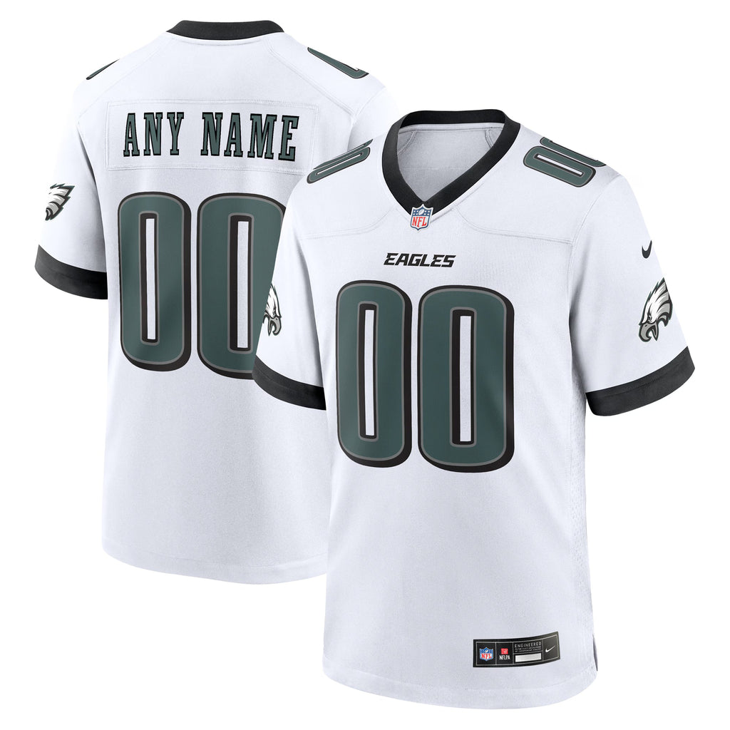 Philadelphia Eagles White Custom Game Jersey