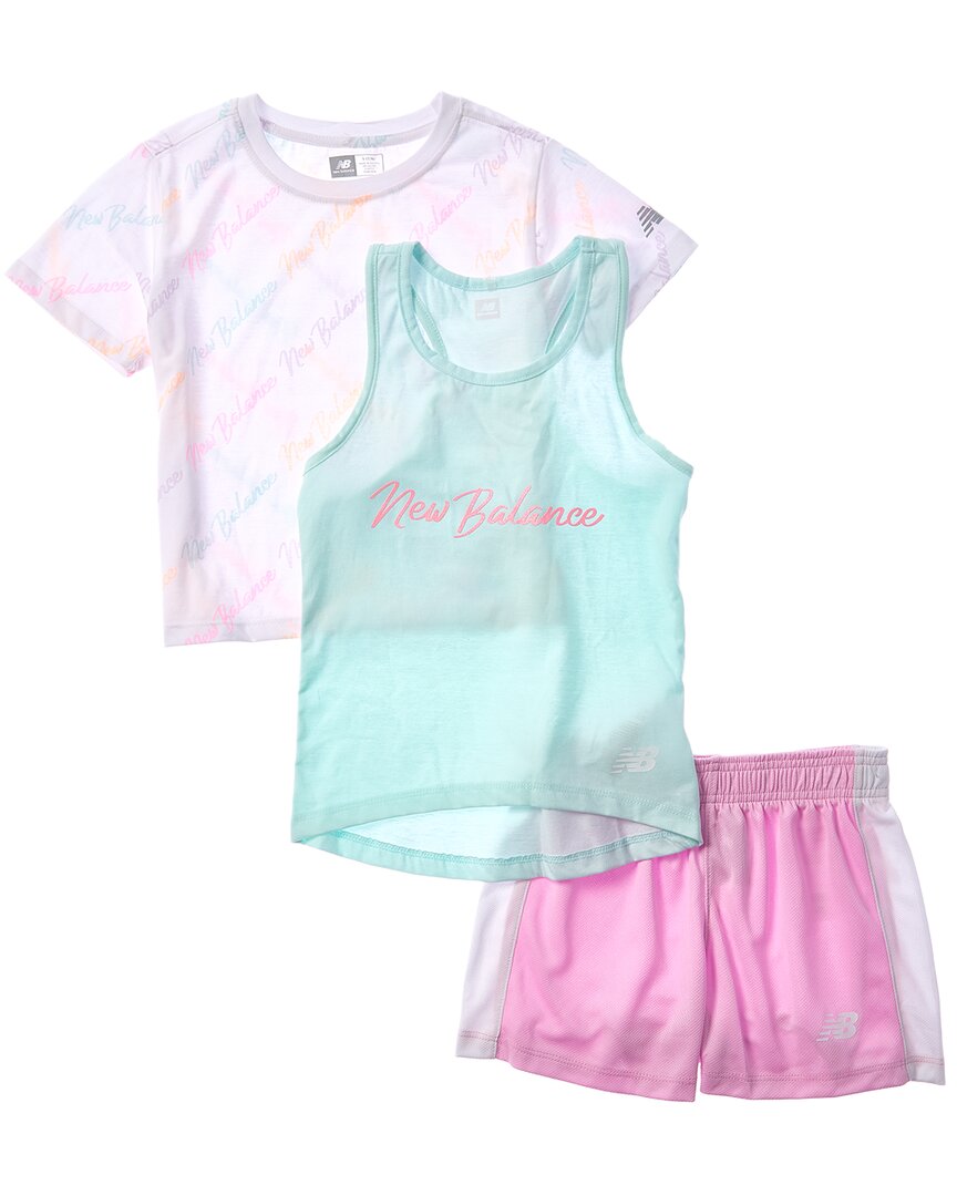 New Balance 3pc Set T-Shirt, Tank, & Mesh Short Set