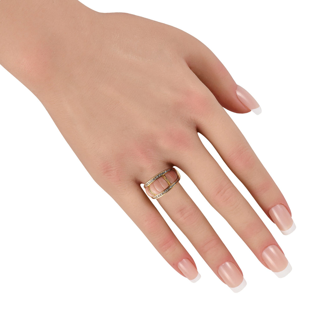 LB Exclusive 18K Yellow Gold 0.55ct Diamond and Coral Ring MF03-041026