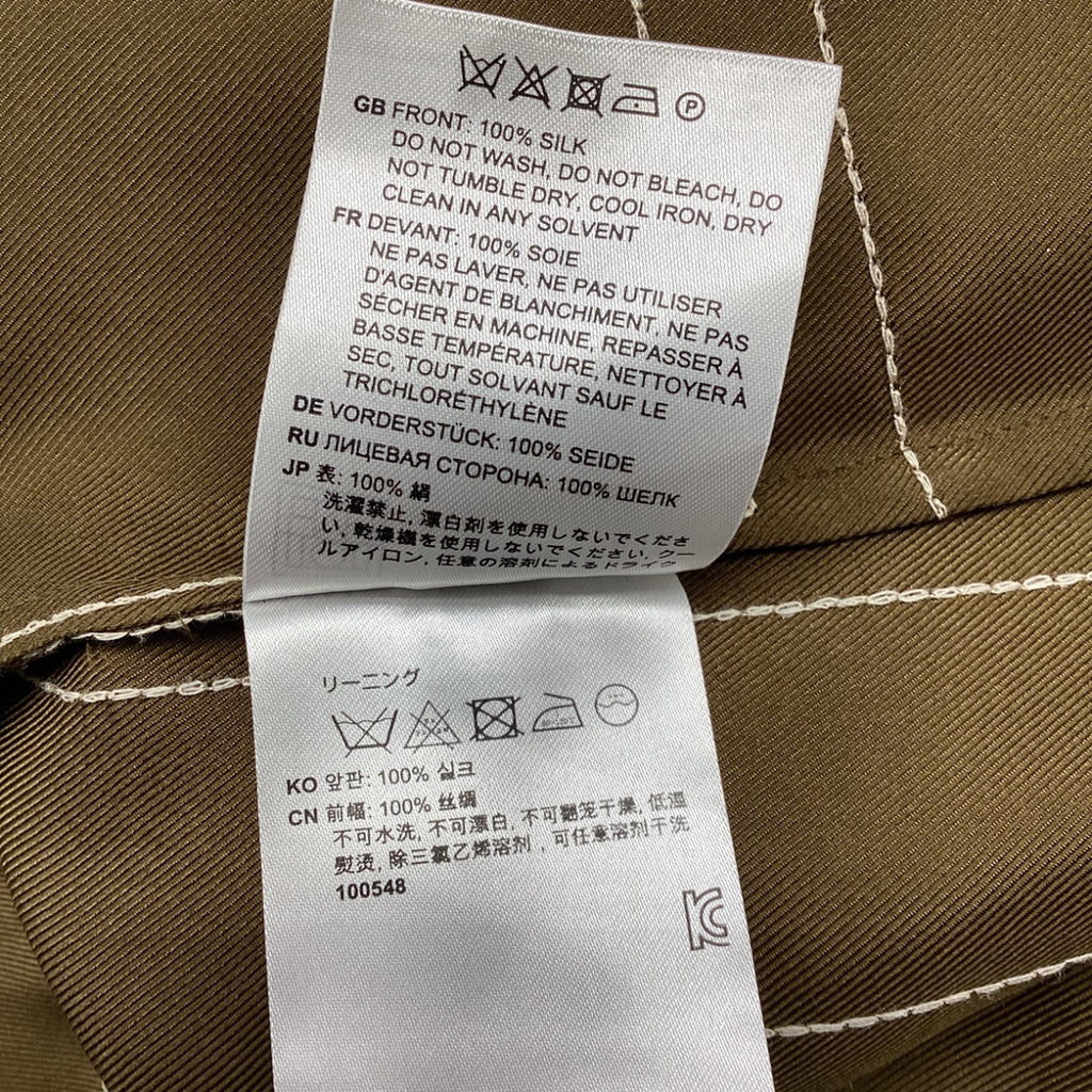 Totême Monogram Button-Down Shirt in Brown Silk