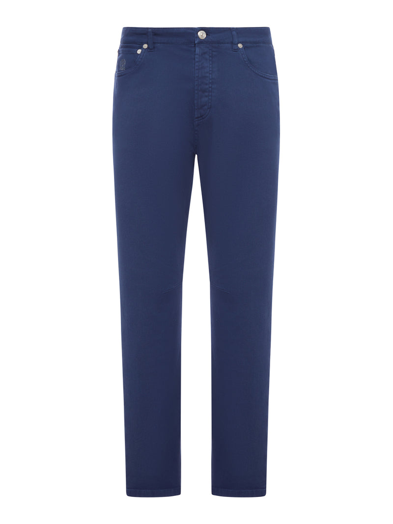 Brunello Cucinelli Men Five-Pocket Garment-Dyed Denim Trousers