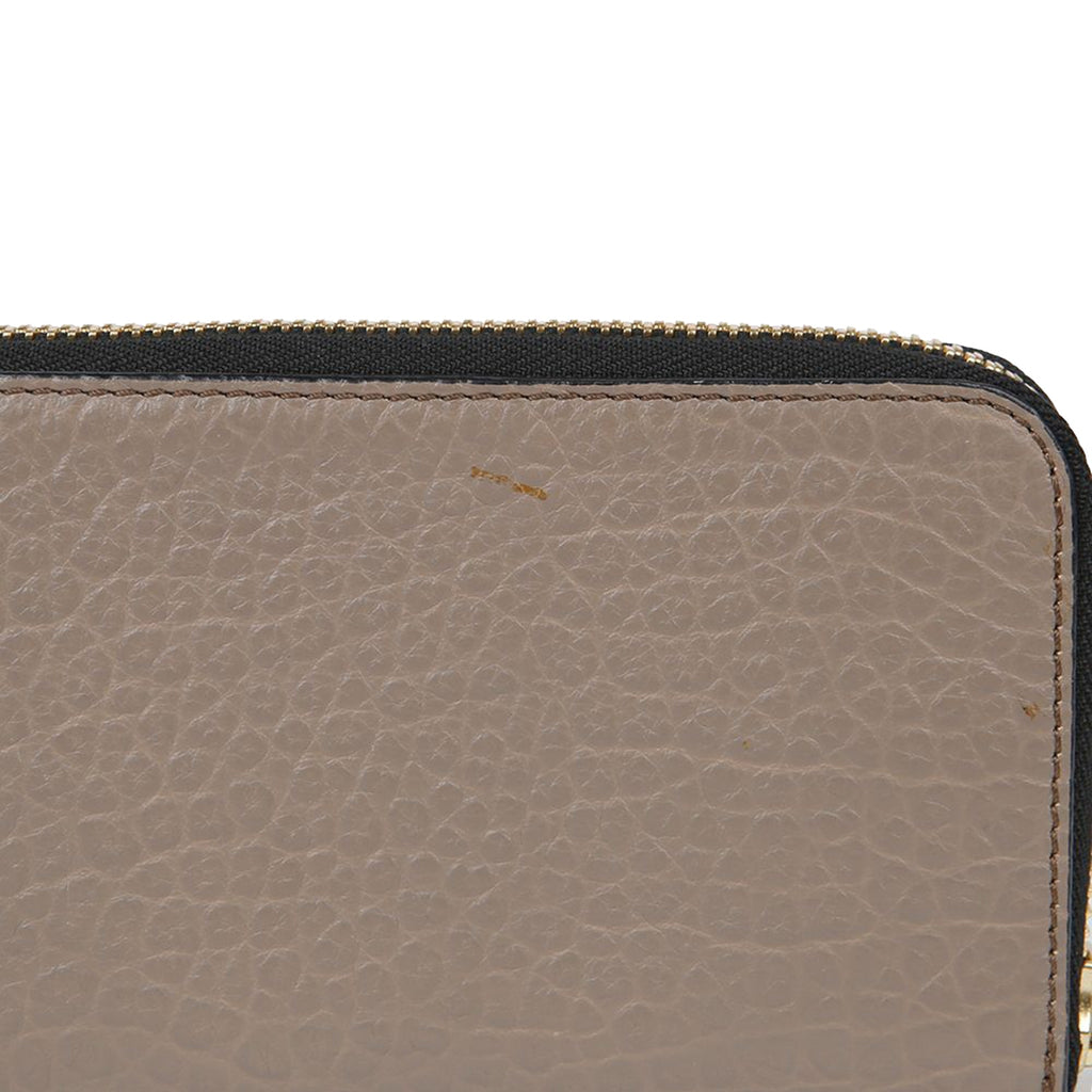 Metal Logo Zipper Long Wallet