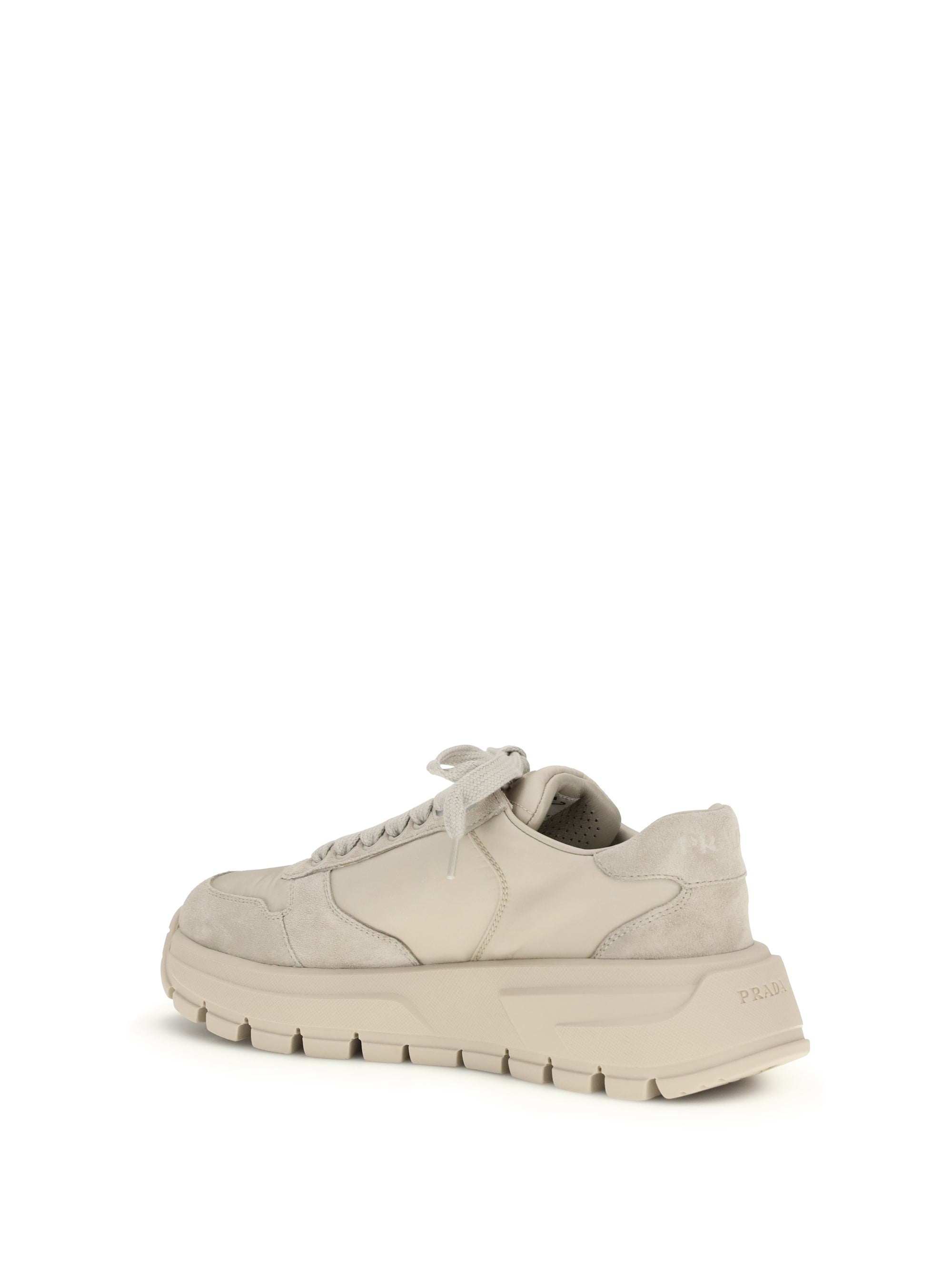 Prada Women Suede And Re-Nylon Sneakers