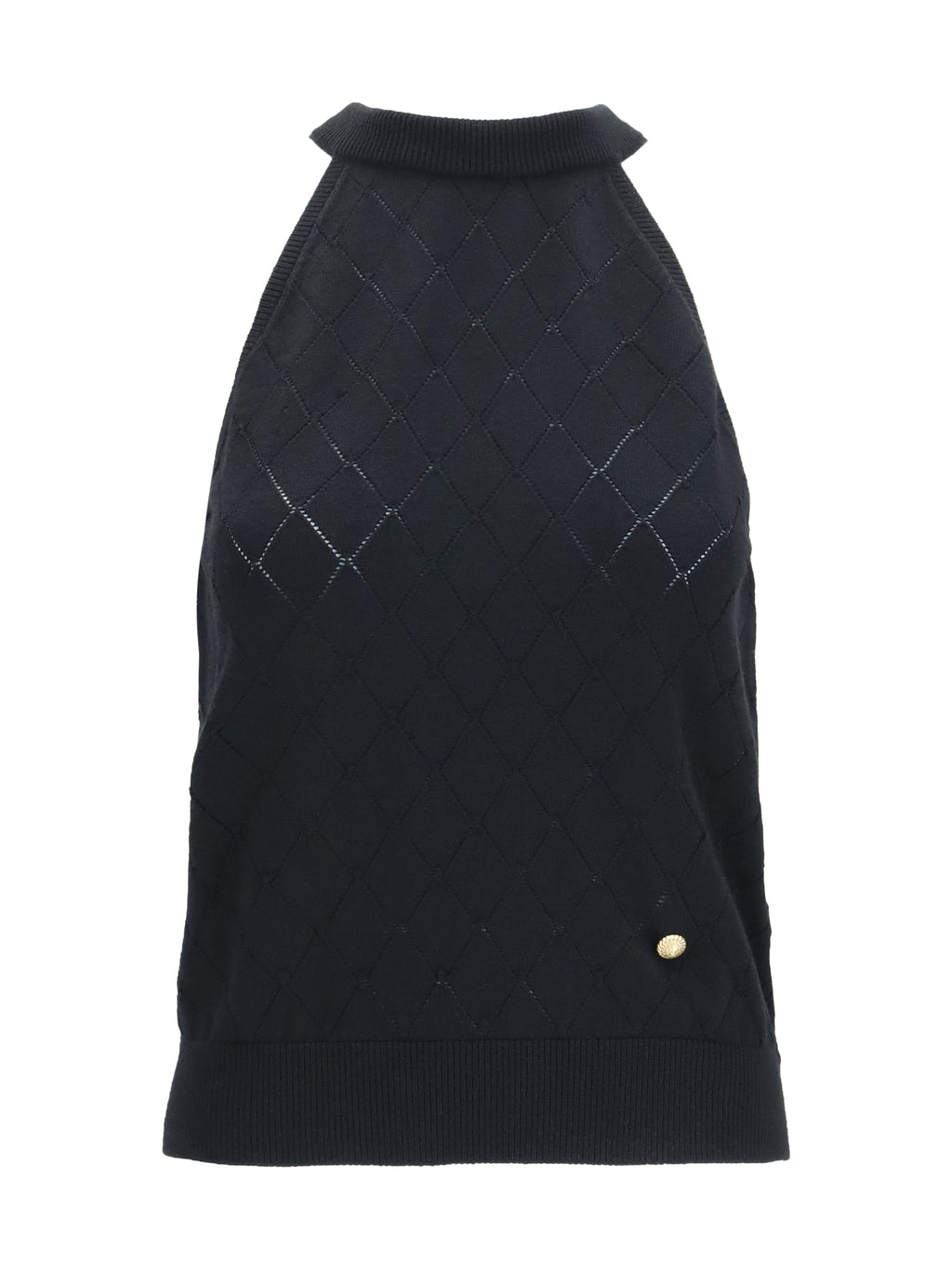 Balmain Women Sleeveless Wool Crewneck Top