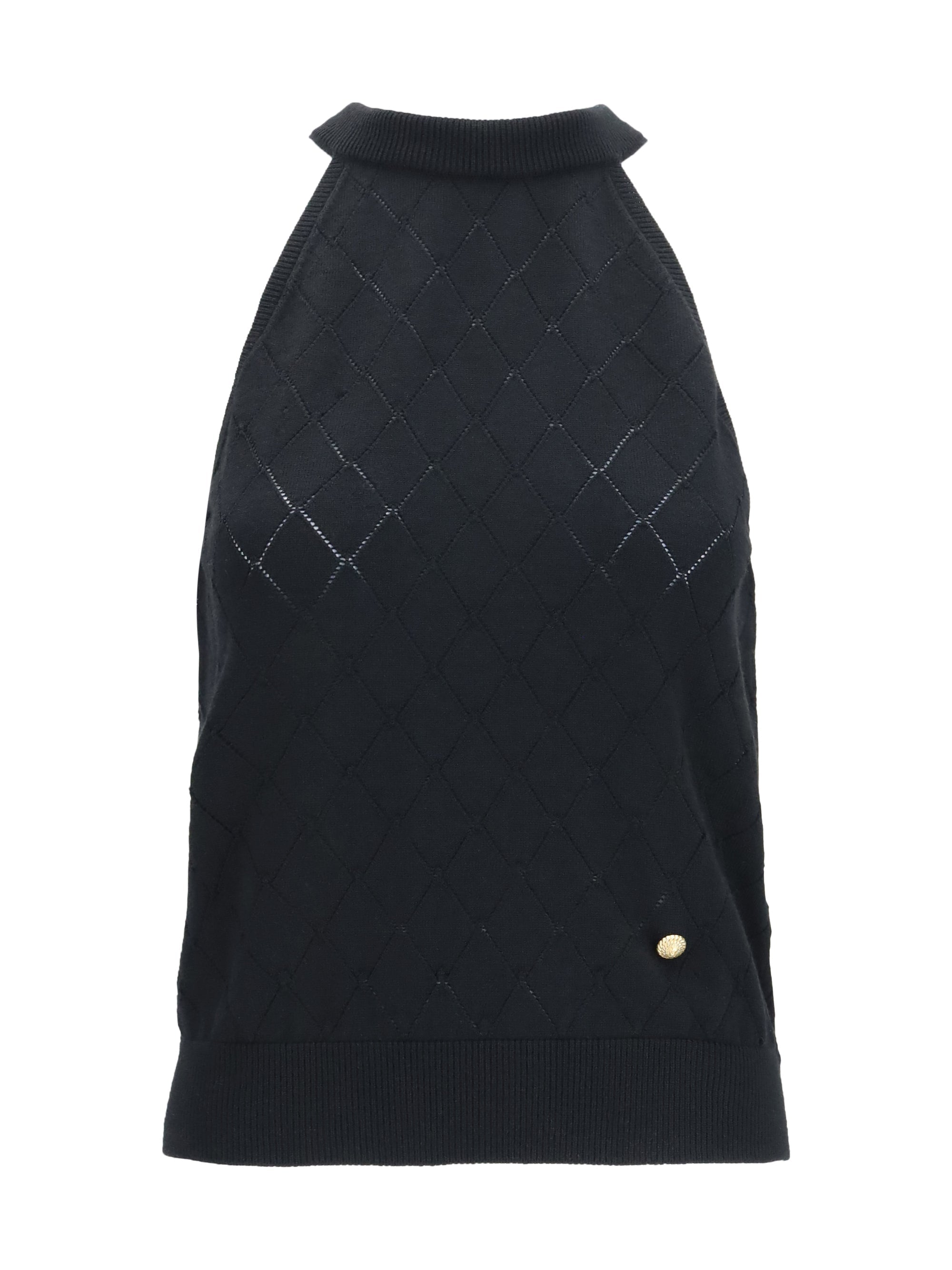 Balmain Women Sleeveless Wool Crewneck Top