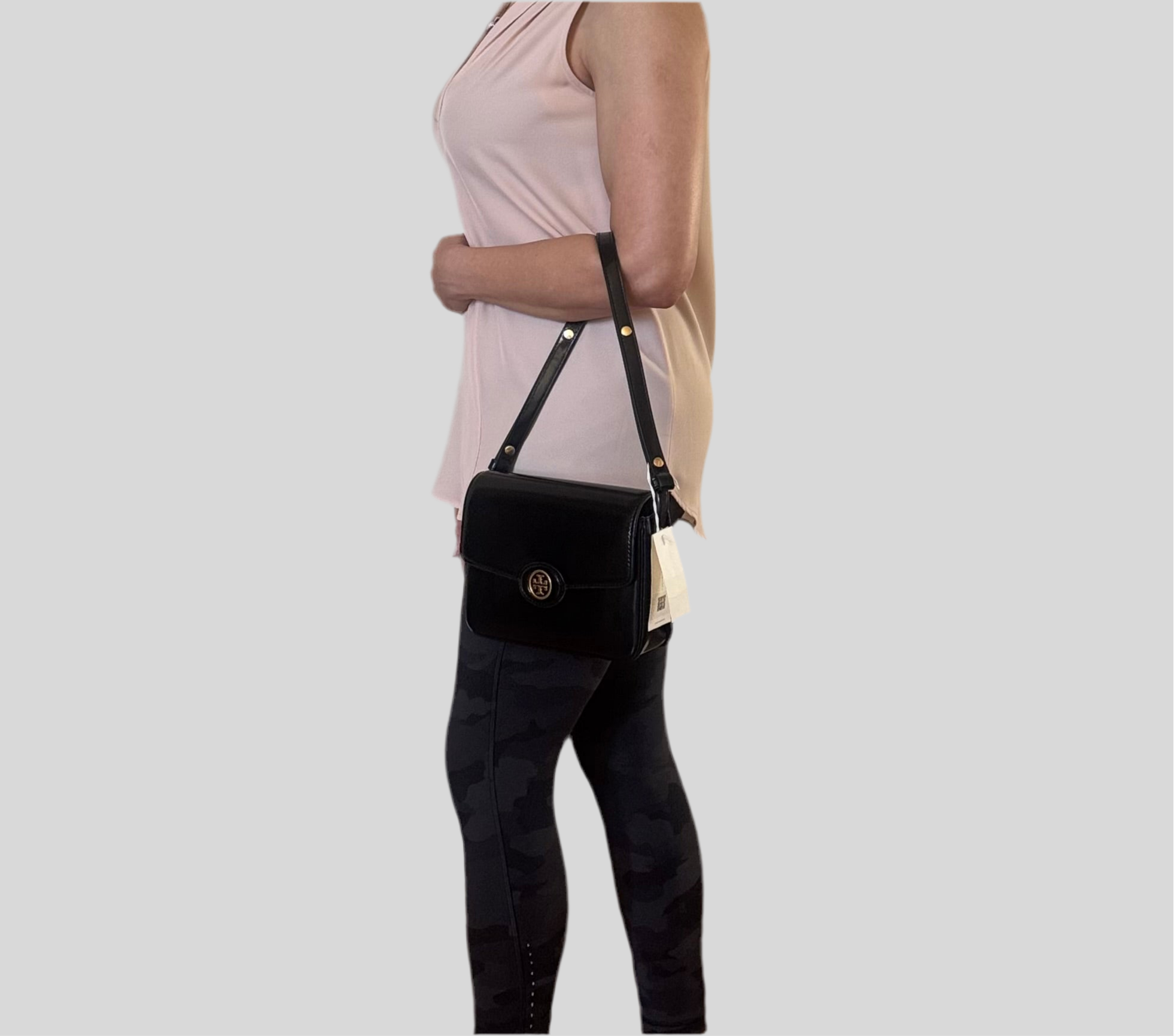 NWT Tory Burch Robinson Spazzolato Convertible Leather Medium Shoulder Bag With Dust Bag