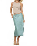 Doris Silky Slip Skirt In Desert Sage