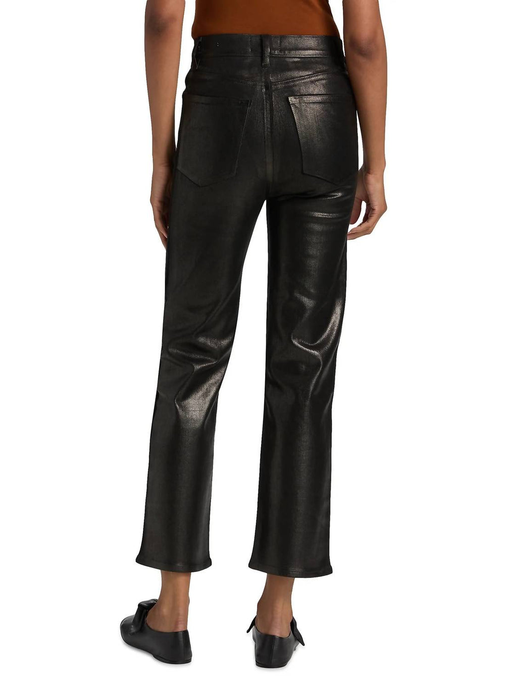 Le Sleek Straight Faux Leather Pants In Black