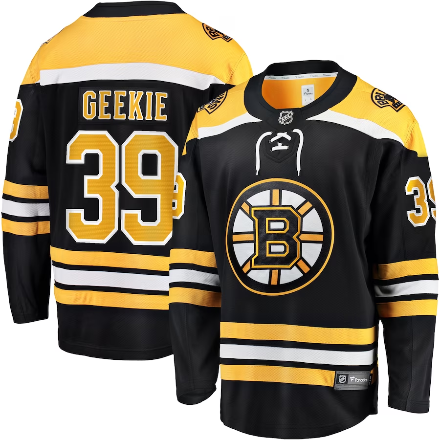 Men's Boston Bruins Morgan Geekie #39 Black Player Game jersey