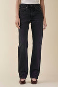 Sisli Mid Rise Straight Leg Jeans In Black