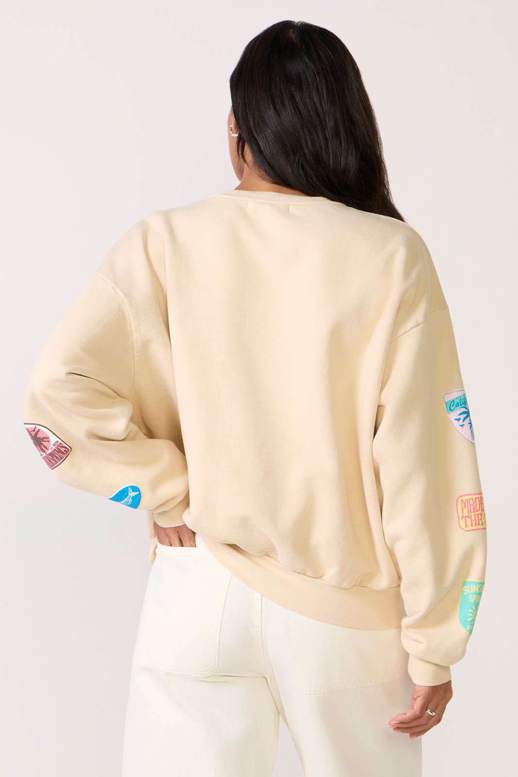 Women's Destination Patches Oversized Crew Top