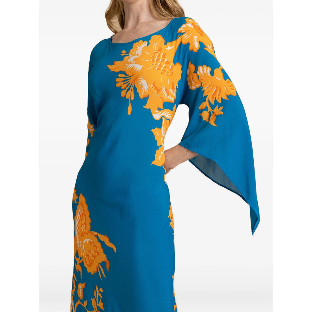 Etro Women Stamped Floral Drape-Sleeve Maxi Dress