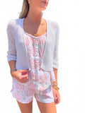 Gummy Organic Cotton Blend Rib Knit Cardigan In White
