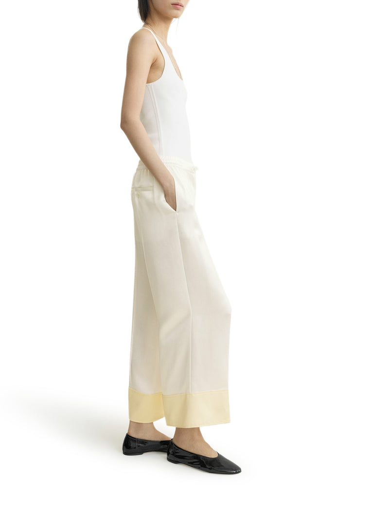 Toteme Women Wide-Leg Satin Trousers With Drawstring