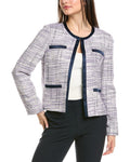 St. John Soft Birdseye Tweed Linen-Blend Jacket