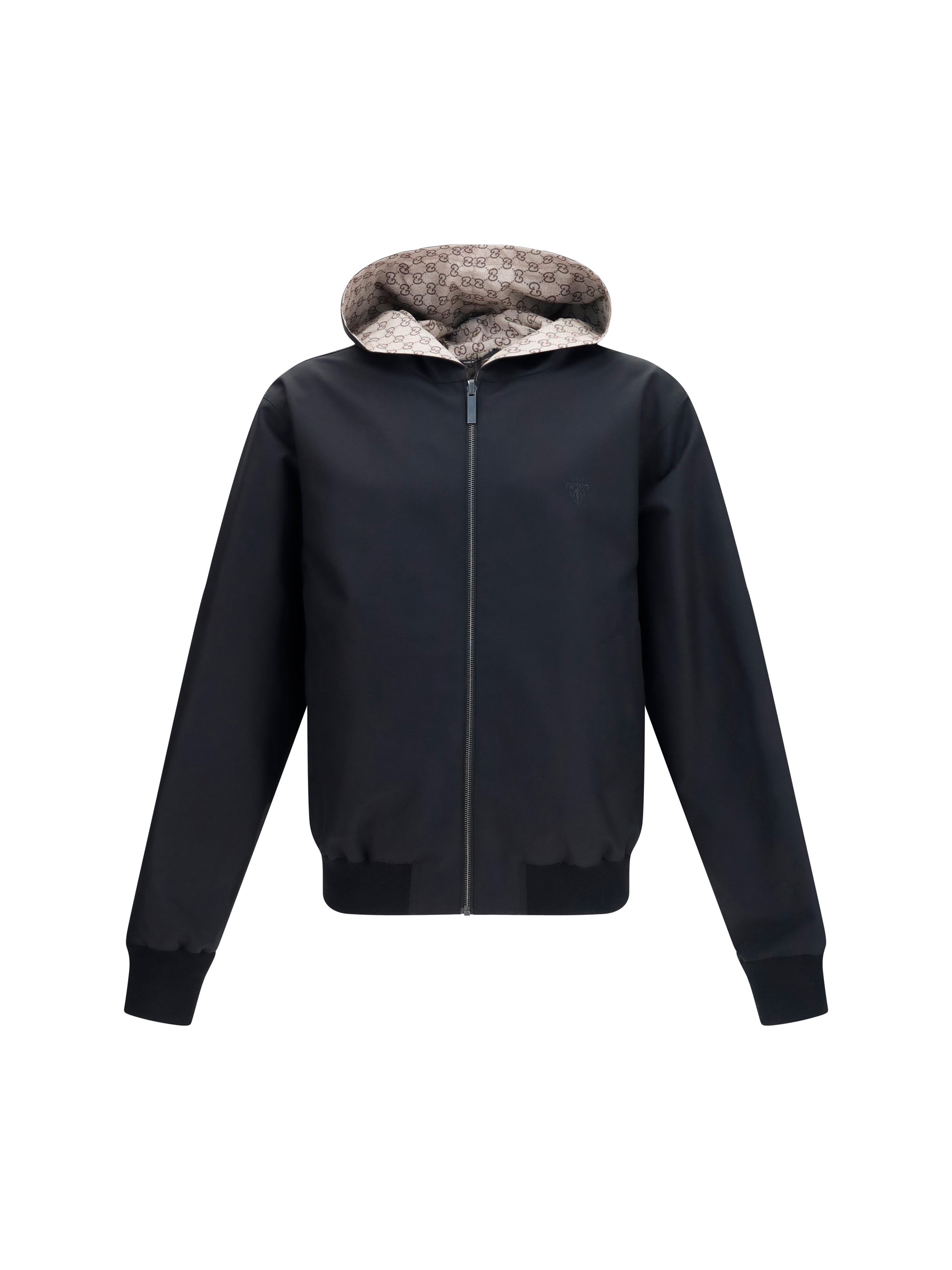Gucci Men Reversible Zip Jacket In Cotton