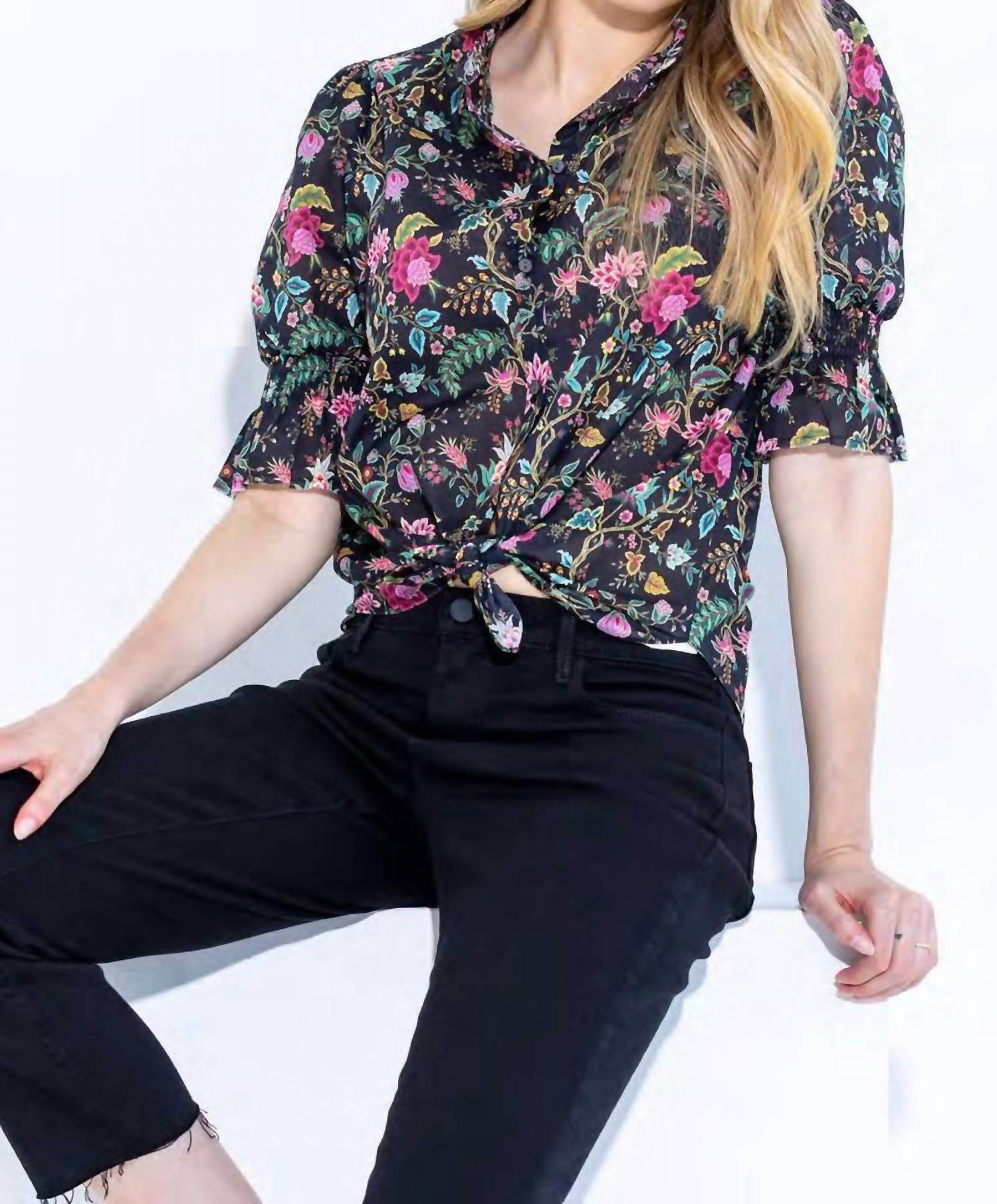 Hannah Cotton Shirt In Jacobean Multi