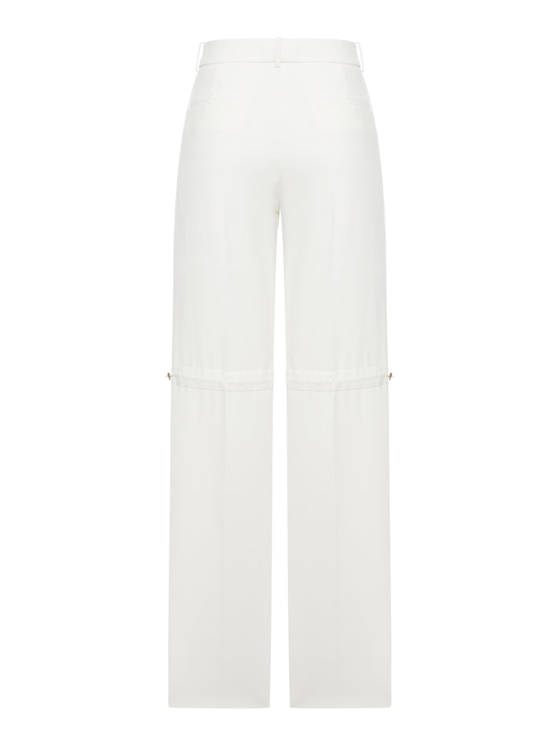 Fendi Women Wide Leg Pants In Fluid Cotton