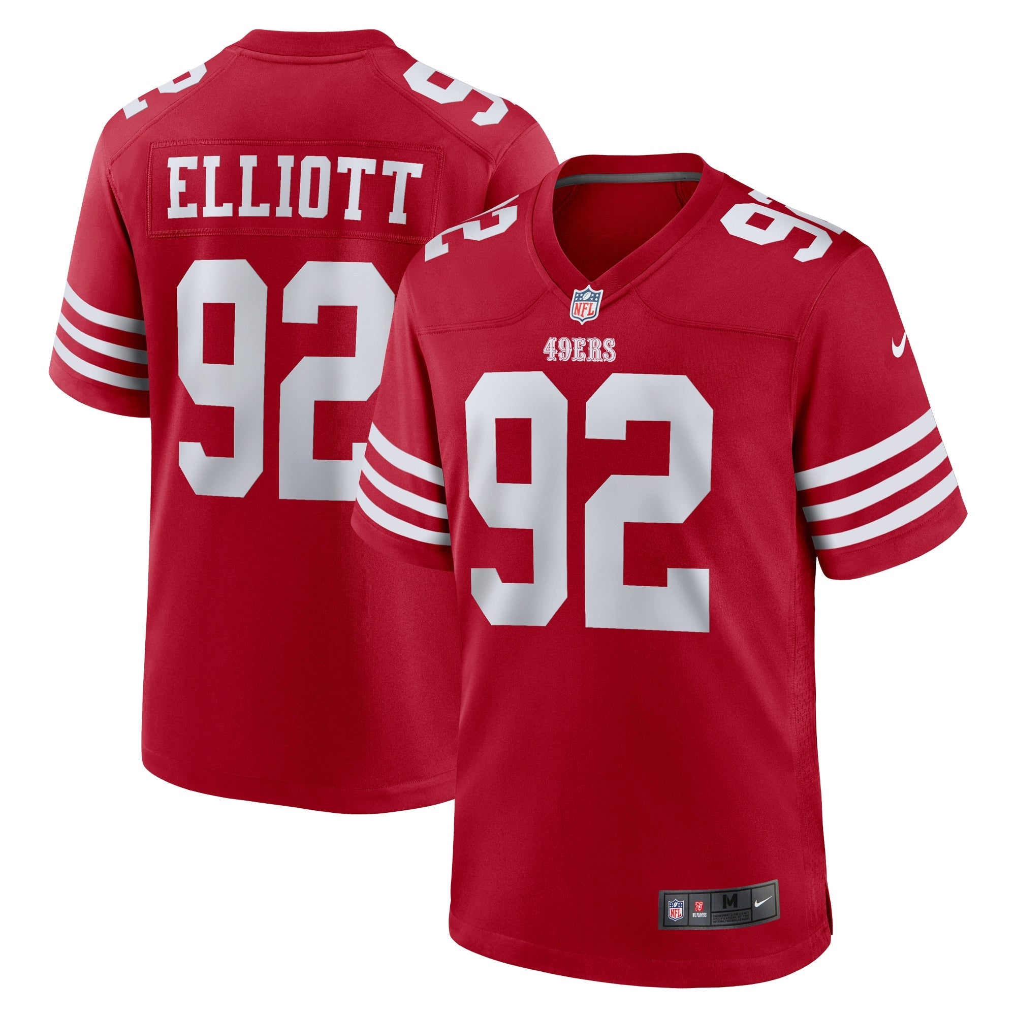 San Francisco 49ers Jordan Elliott Scarlet Team Game Jersey