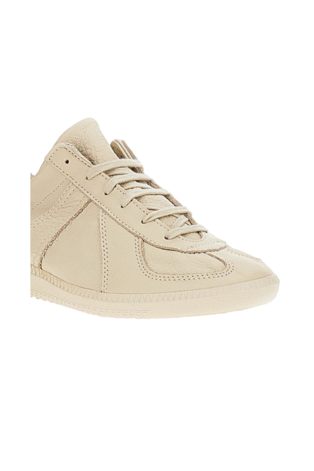 Beige KS Unlined Leather Sneakers