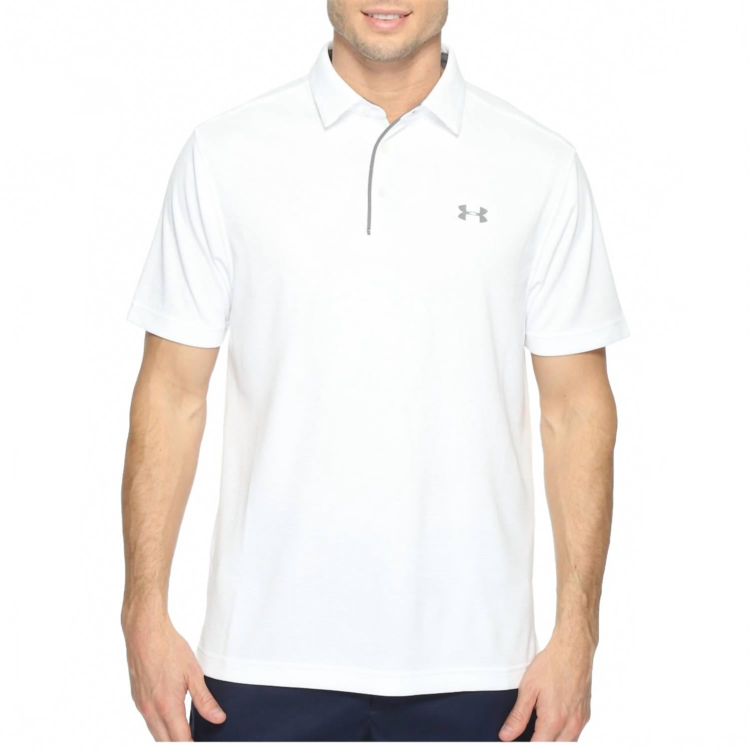 Tech Button Up Placket Polo In White