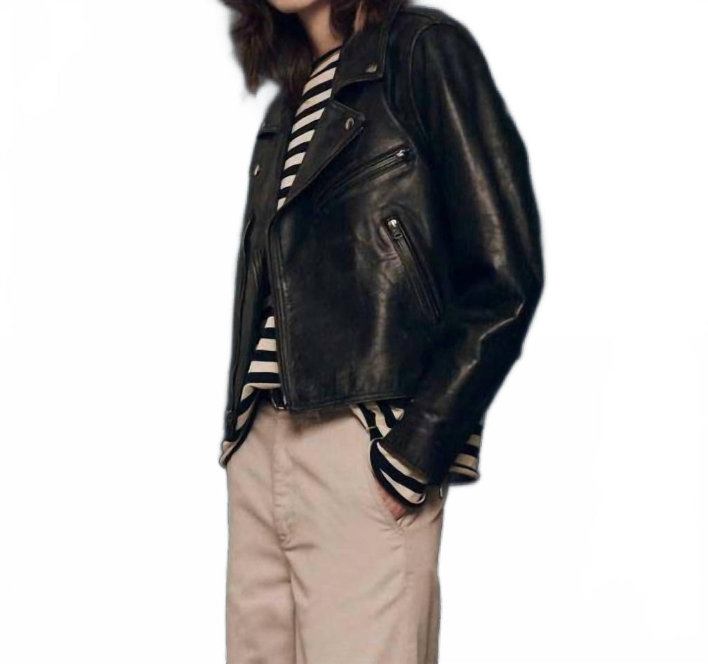 Perfect Leather Jacket In Worn Black