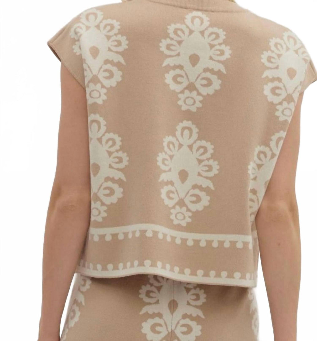 Danni Cap Sleeve Sweater In Beige