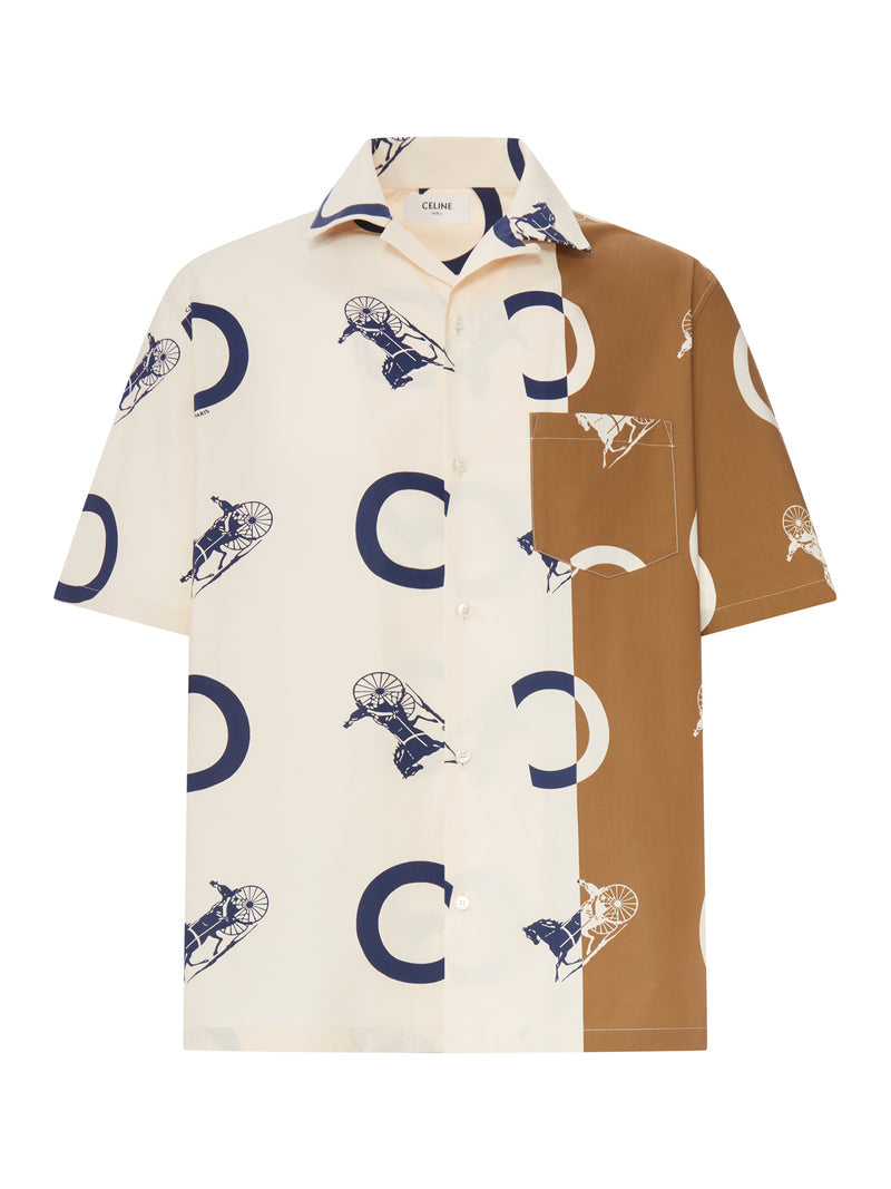 Celine Men Printed Silk Bowling Shirt