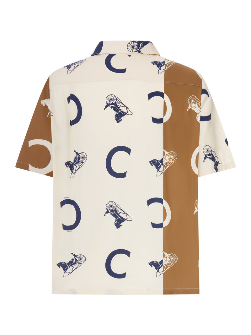 Celine Men Printed Silk Bowling Shirt