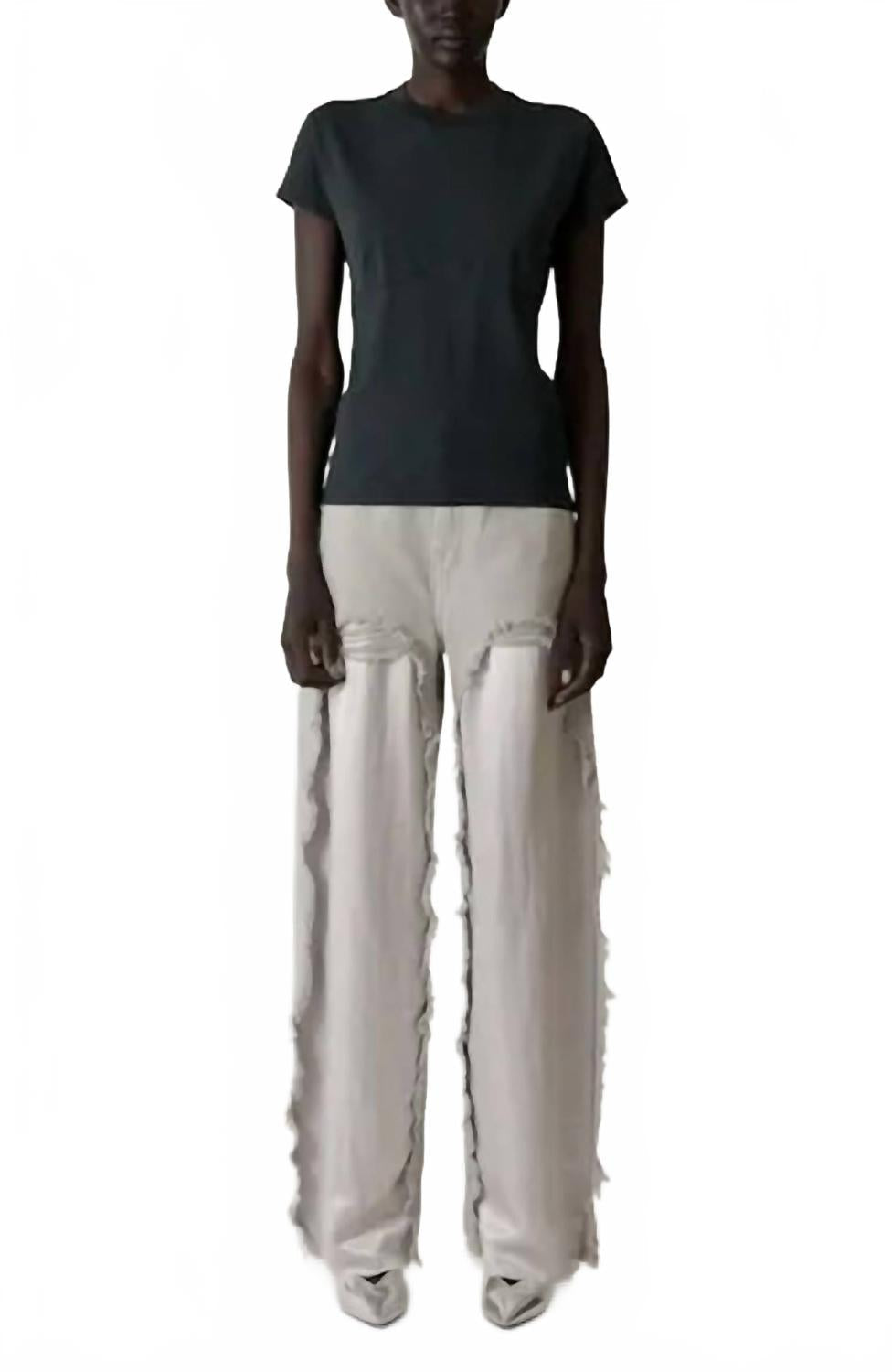 Bonnie Satin Bull Jean In Ice Grey