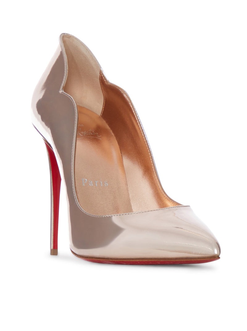 Christian Louboutin Women Nude Patent Leather Décolleté With Stiletto Heel