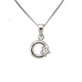Rhodium Brass Chain Pendant with AAA Grade CZ in Clear