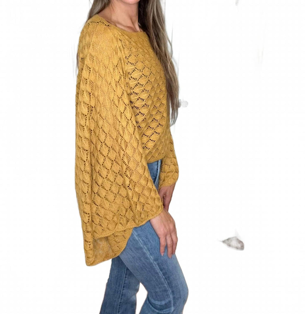 Free Spirit Bell Sleeve Top In Mustard