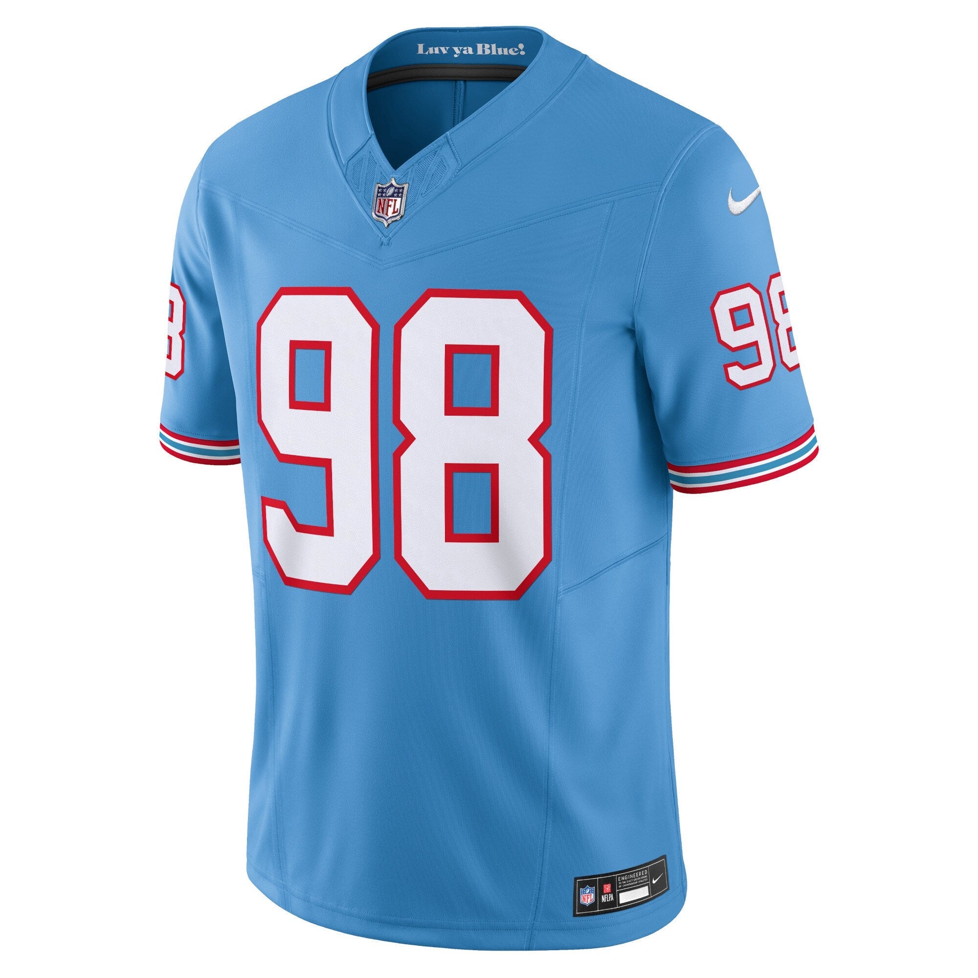 Tennessee Titans Jeffery Simmons Light Blue Vapor F.U.S.E. Limited Jersey