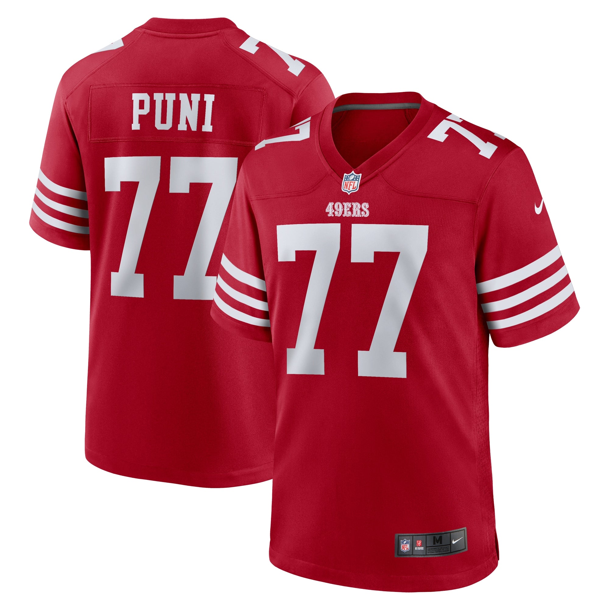 San Francisco 49ers Dominick Puni Scarlet Team Game Jersey