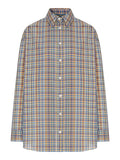 Toteme Women Classic Blue And Orange Checked Cotton Shirt