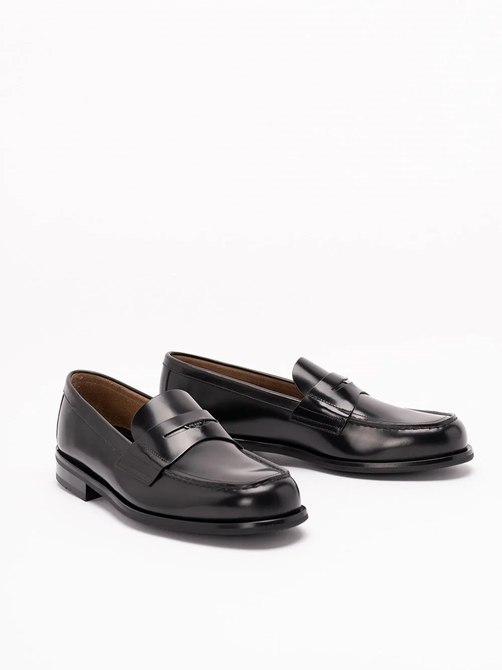 Prada Men Brushed Leather Loafers