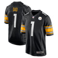 Pittsburgh Steelers Number 1 Dad Black Game Jersey