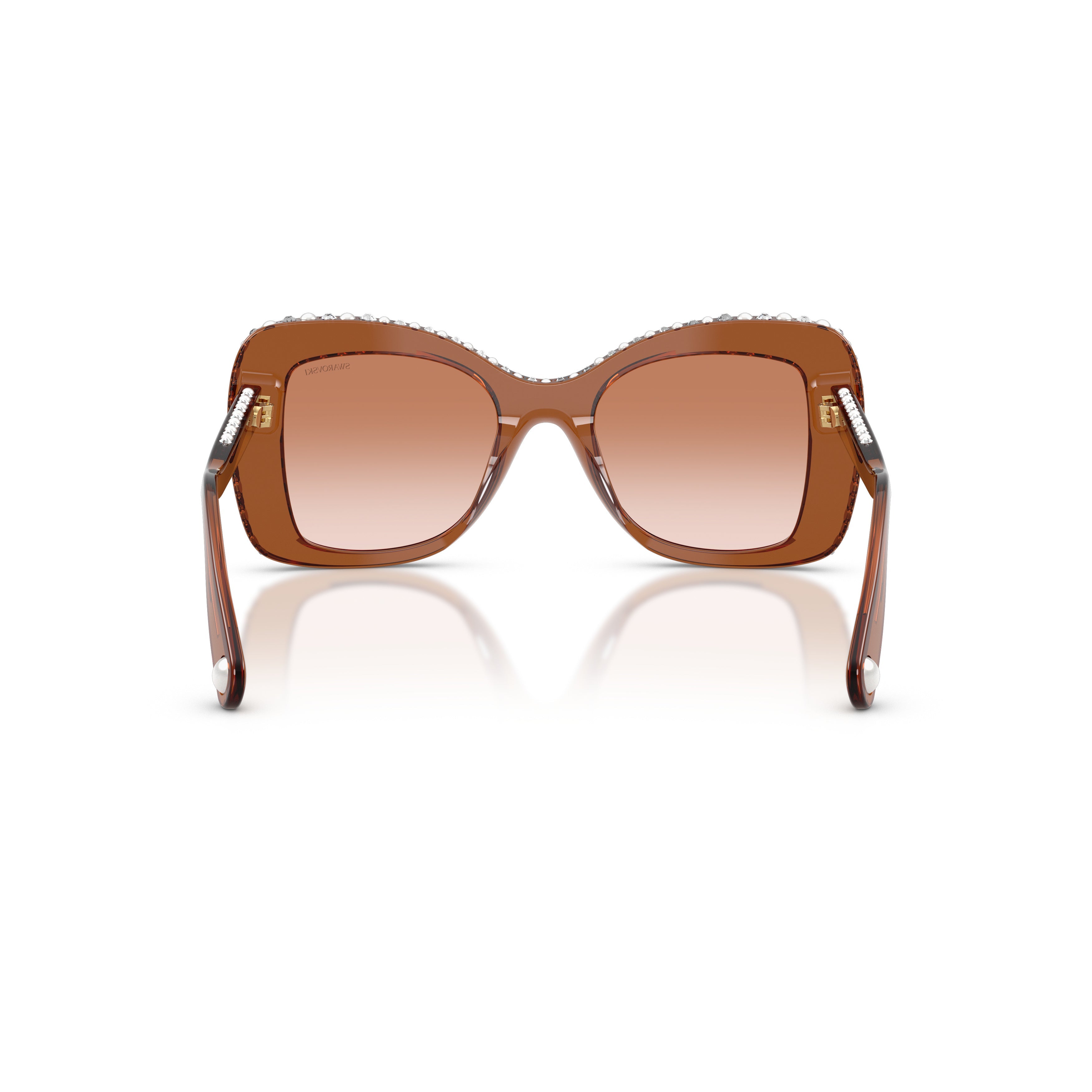 0Sk6062U Translucent Brown Acetate Sunglasses with Crystal Accents