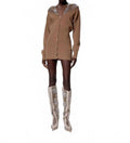 Knitted Dress In Camel