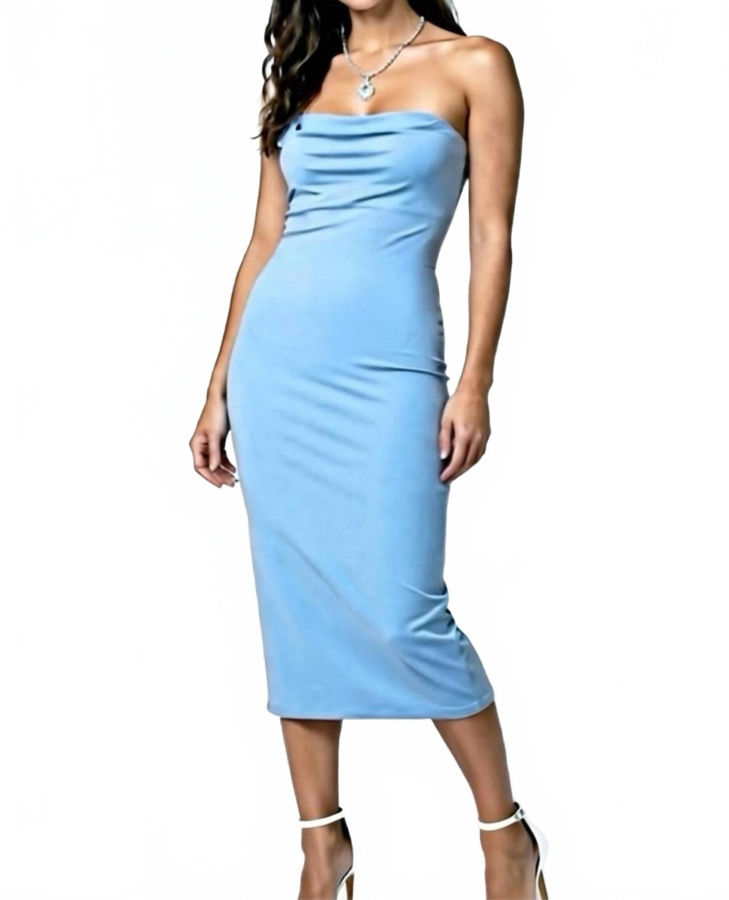 Strapless Bodycon Dress In Miku