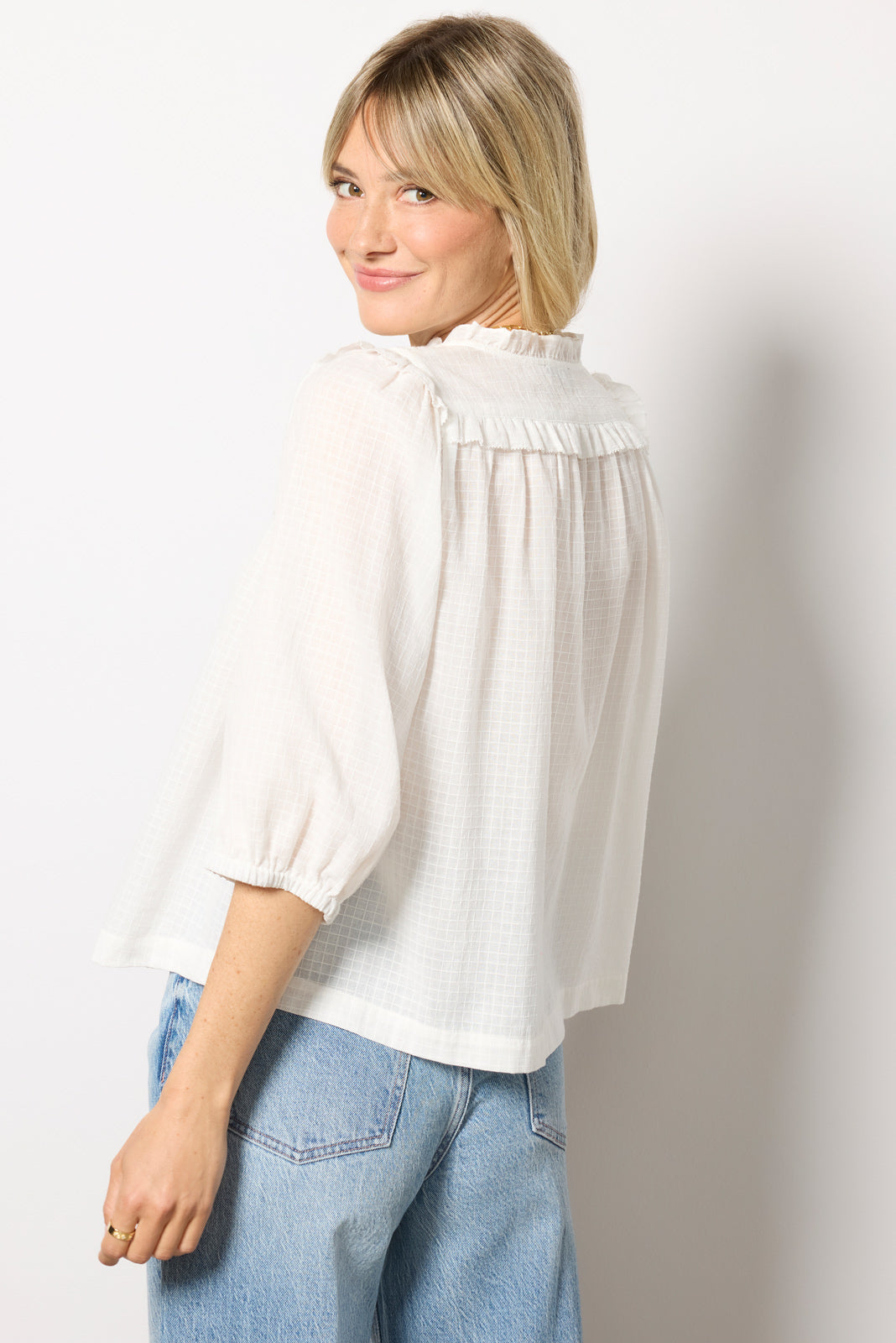 Women's Quarter Sleeve Crochet Blouse
