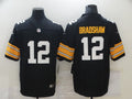 Men's Pittsburgh Steelers Terry Bradshaw #12 Black Player Game jersey