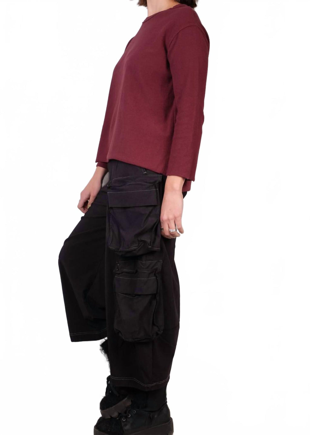 Cargo Pocket Trousers In Black